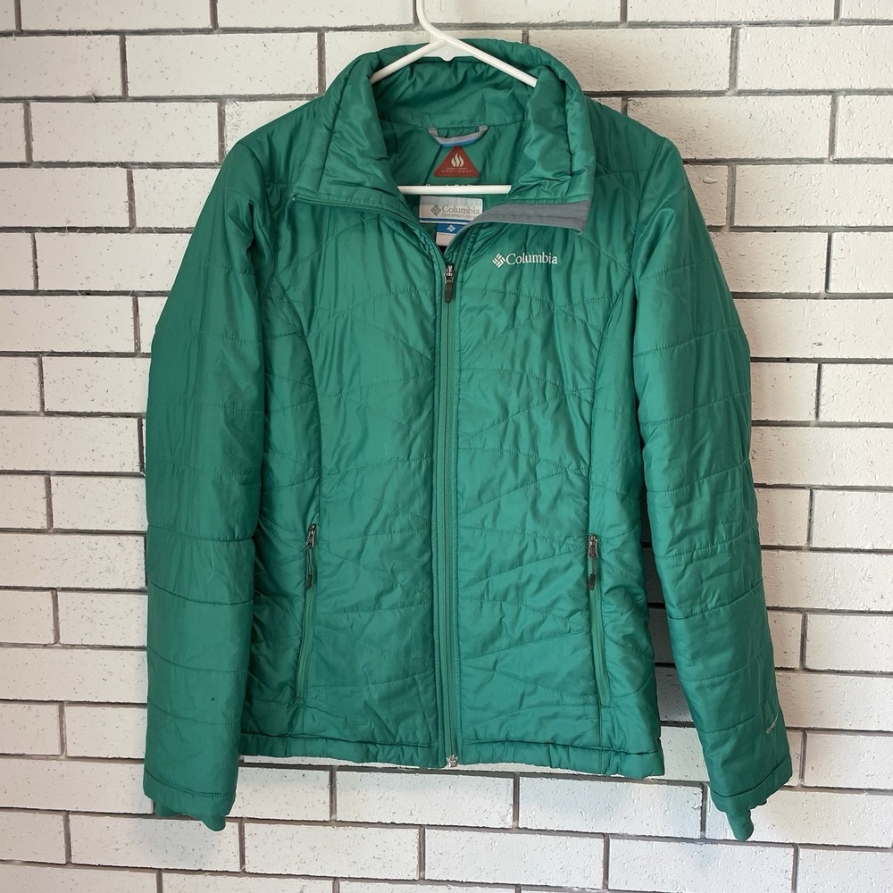 Columbia Womens Small Mighty Lite Omni Heat Insulated Jacket Green Puffer